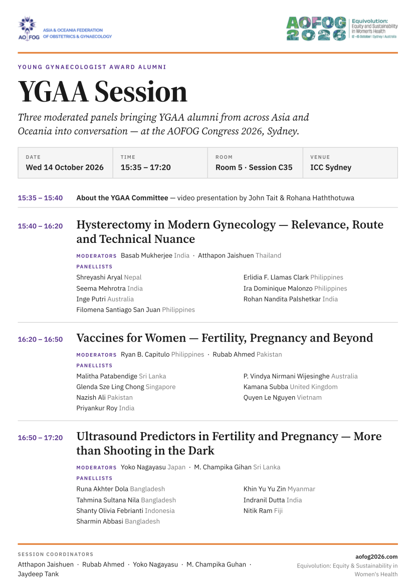 Invitation: AOFOG Radiology Virtual Workshop (29th August, 5th Sept & 12th Sep 2026)